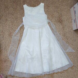 Girls Communion Flower Girl Special Occasion White Dress Bonnie Jean Size 16.5